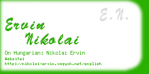 ervin nikolai business card